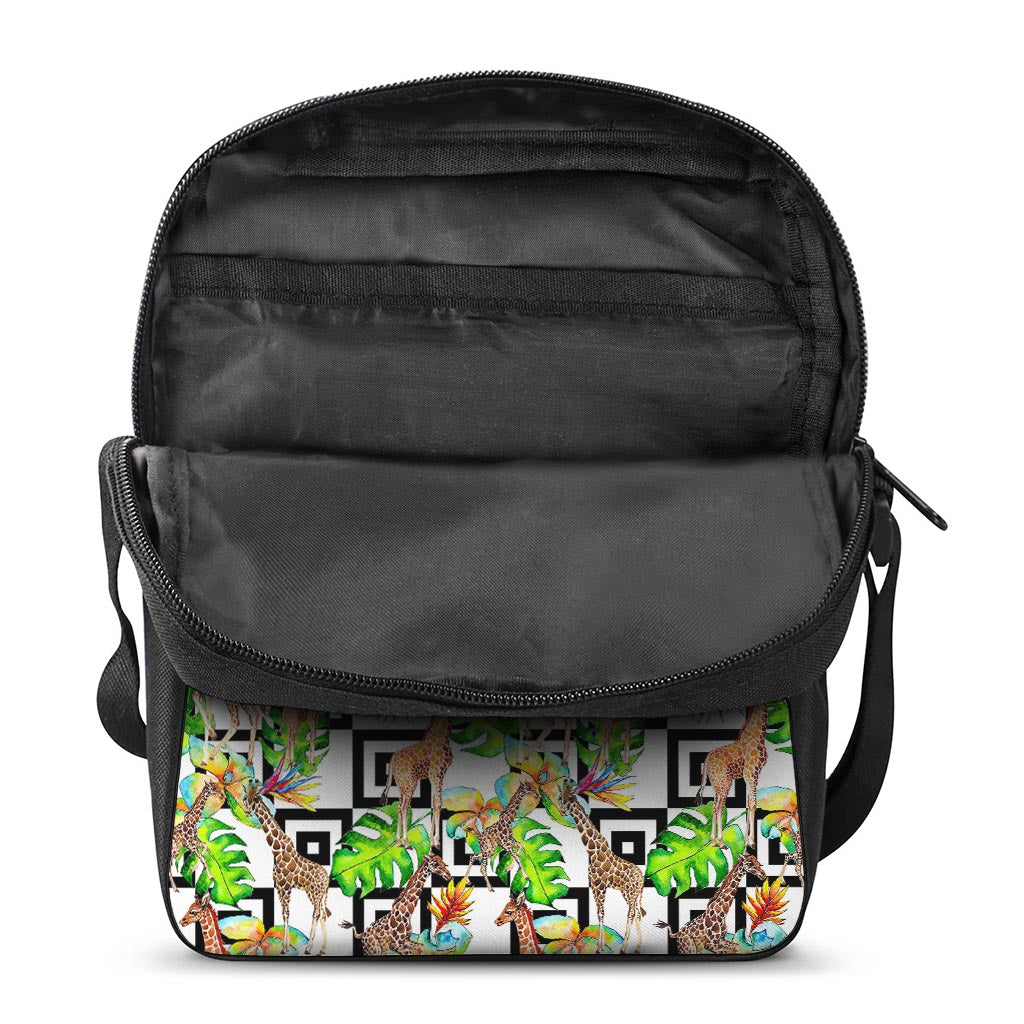 Exotic Tropical Giraffe Pattern Print Rectangular Crossbody Bag