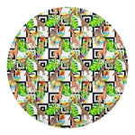Exotic Tropical Giraffe Pattern Print Round Blanket