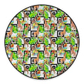 Exotic Tropical Giraffe Pattern Print Round Floor Mat