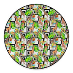 Exotic Tropical Giraffe Pattern Print Round Floor Mat
