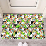 Exotic Tropical Giraffe Pattern Print Rubber Doormat