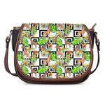 Exotic Tropical Giraffe Pattern Print Saddle Bag