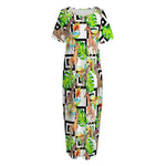 Exotic Tropical Giraffe Pattern Print Short Sleeve Long Nightdress