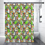 Exotic Tropical Giraffe Pattern Print Shower Curtain
