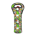 Exotic Tropical Giraffe Pattern Print Single Neoprene Wine Tote