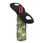 Exotic Tropical Giraffe Pattern Print Single Neoprene Wine Tote