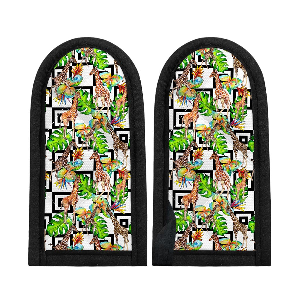 Exotic Tropical Giraffe Pattern Print Skillet Handle Cover
