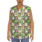 Exotic Tropical Giraffe Pattern Print Sleeveless Baseball Jersey