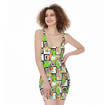 Exotic Tropical Giraffe Pattern Print Sleeveless Bodycon Dress