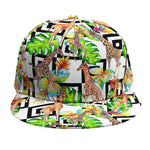 Exotic Tropical Giraffe Pattern Print Snapback Cap
