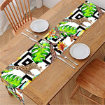 Exotic Tropical Giraffe Pattern Print Table Runner