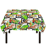 Exotic Tropical Giraffe Pattern Print Tablecloth