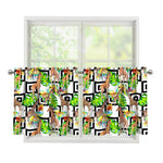 Exotic Tropical Giraffe Pattern Print Tier Curtains