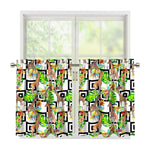 Exotic Tropical Giraffe Pattern Print Tier Curtains