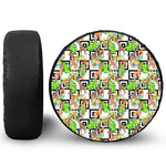 Exotic Tropical Giraffe Pattern Print Tire Cover