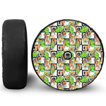 Exotic Tropical Giraffe Pattern Print Tire Cover With Camera Hole