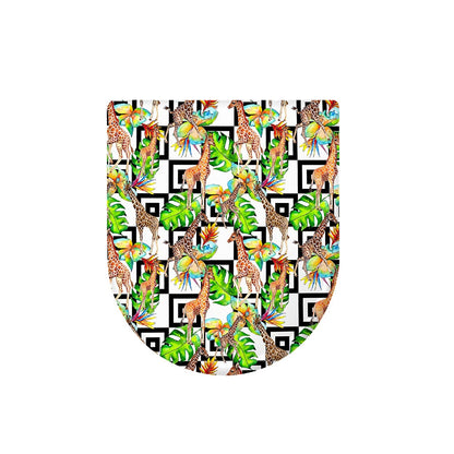 Exotic Tropical Giraffe Pattern Print Toilet Lid Cover