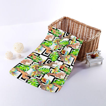 Exotic Tropical Giraffe Pattern Print Towel