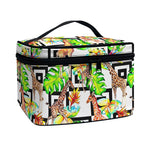 Exotic Tropical Giraffe Pattern Print Travel Makeup Bag