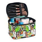 Exotic Tropical Giraffe Pattern Print Travel Makeup Bag