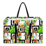 Exotic Tropical Giraffe Pattern Print Utility Tote Bag