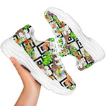Exotic Tropical Giraffe Pattern Print White Chunky Shoes