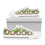 Exotic Tropical Giraffe Pattern Print White Low Top Sneakers