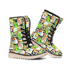 Exotic Tropical Giraffe Pattern Print Winter Boots