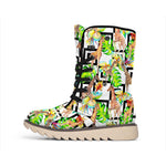 Exotic Tropical Giraffe Pattern Print Winter Boots