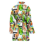 Exotic Tropical Giraffe Pattern Print Women's Bathrobe