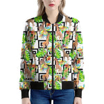 Exotic Tropical Giraffe Pattern Print Women's Bomber Jacket