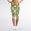 Exotic Tropical Giraffe Pattern Print Women's Capri Leggings