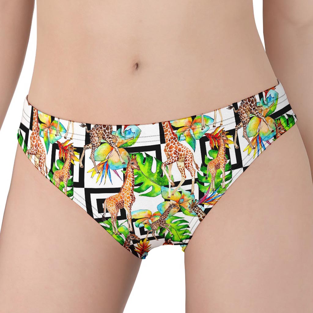 Exotic Tropical Giraffe Pattern Print Women's Panties