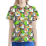 Exotic Tropical Giraffe Pattern Print Women's Polo Shirt