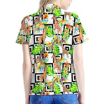 Exotic Tropical Giraffe Pattern Print Women's Polo Shirt