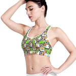 Exotic Tropical Giraffe Pattern Print Women's Sports Bra