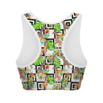 Exotic Tropical Giraffe Pattern Print Women's Sports Bra