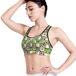 Exotic Tropical Giraffe Pattern Print Women's Sports Bra