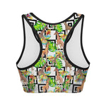 Exotic Tropical Giraffe Pattern Print Women's Sports Bra