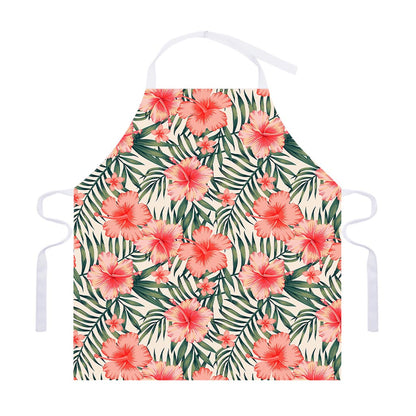 Exotic Tropical Hibiscus Pattern Print Adjustable Apron