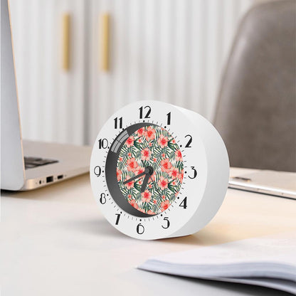 Exotic Tropical Hibiscus Pattern Print Alarm Clock