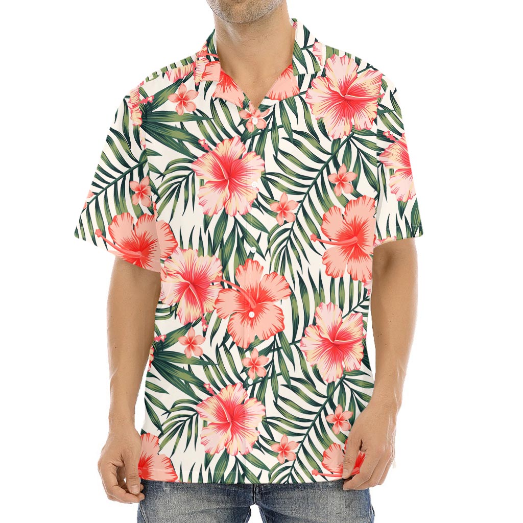 Exotic Tropical Hibiscus Pattern Print Aloha Shirt