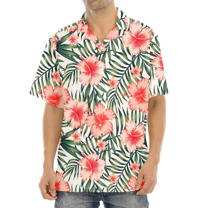 Exotic Tropical Hibiscus Pattern Print Aloha Shirt