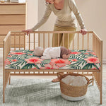 Exotic Tropical Hibiscus Pattern Print Baby Crib Sheet