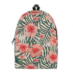 Exotic Tropical Hibiscus Pattern Print Backpack