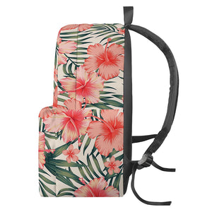 Exotic Tropical Hibiscus Pattern Print Backpack