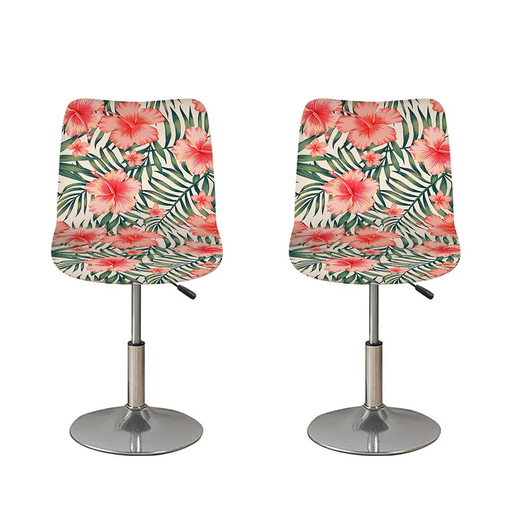 Exotic Tropical Hibiscus Pattern Print Bar Stool Covers