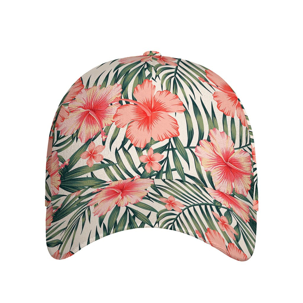 Exotic Tropical Hibiscus Pattern Print Baseball Cap