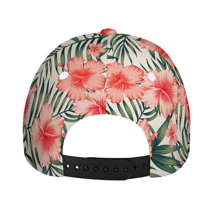 Exotic Tropical Hibiscus Pattern Print Baseball Cap