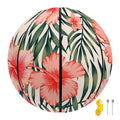 Exotic Tropical Hibiscus Pattern Print Basketball